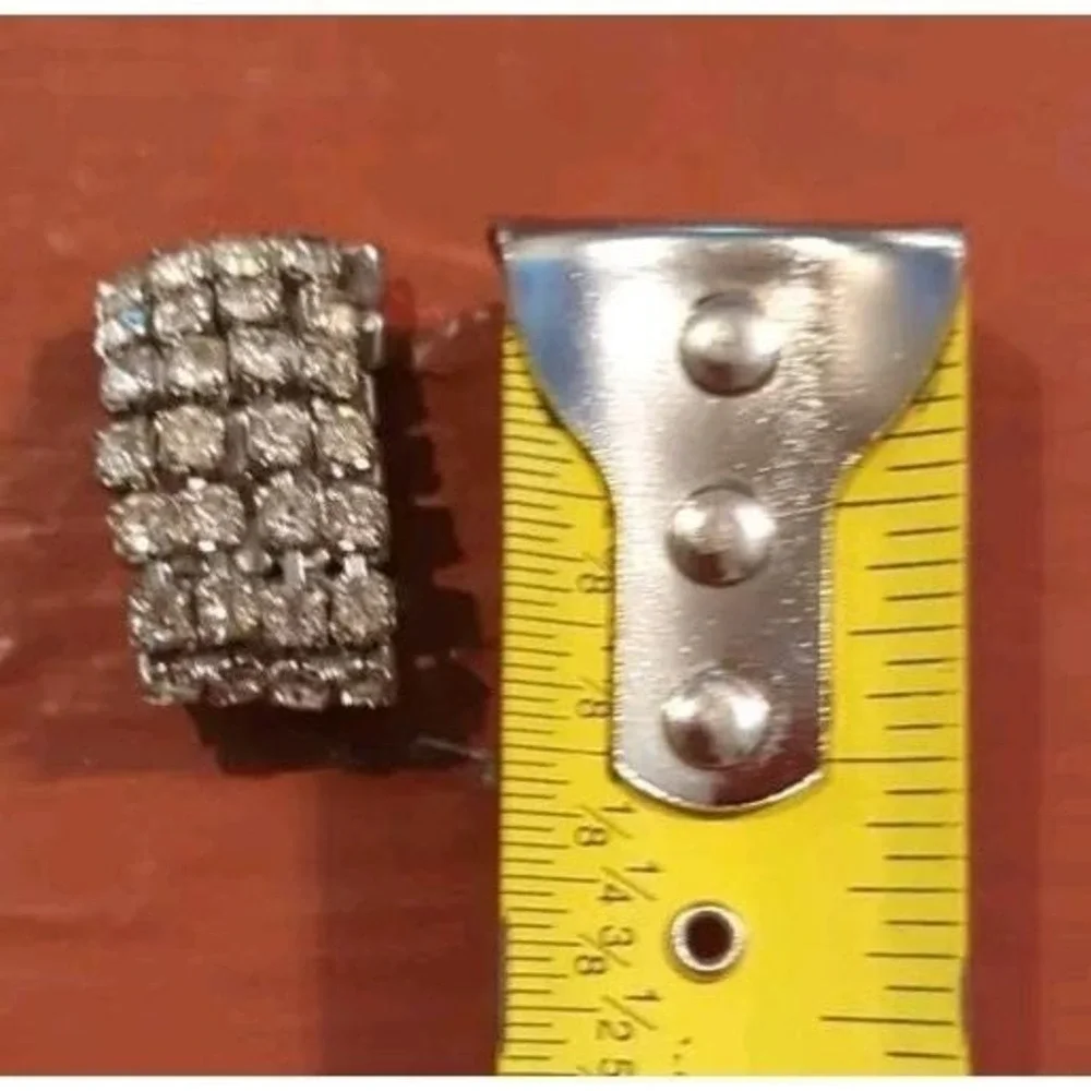 VINTAGE JEWELRY 1950's Gorgeous RHINESTONE BRACELET & Clip On Earrings Set